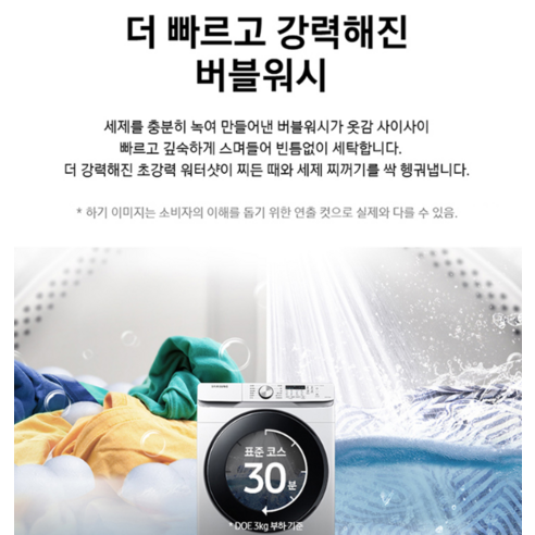 삼성전자 그랑데 WF19T6000KW 19kg 대용량 AI 드럼 세탁기 (방문설치 포함)